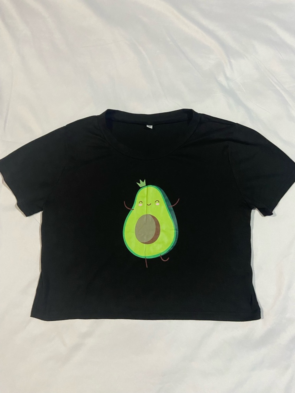 Black Avocado Graphic Crop Tee